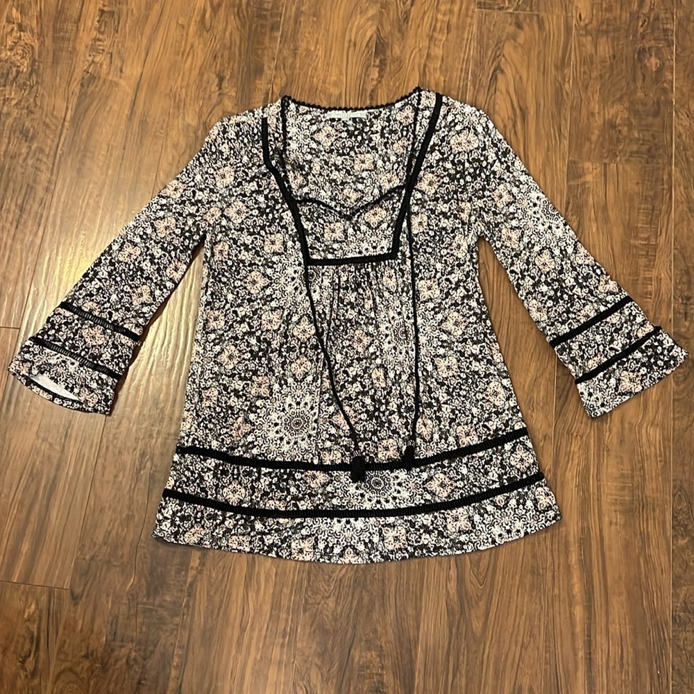 Daniel Rainn Boho Lagenlook V-Neck BabyDoll Blouse, Sz. Small. - Picture 10 of 10